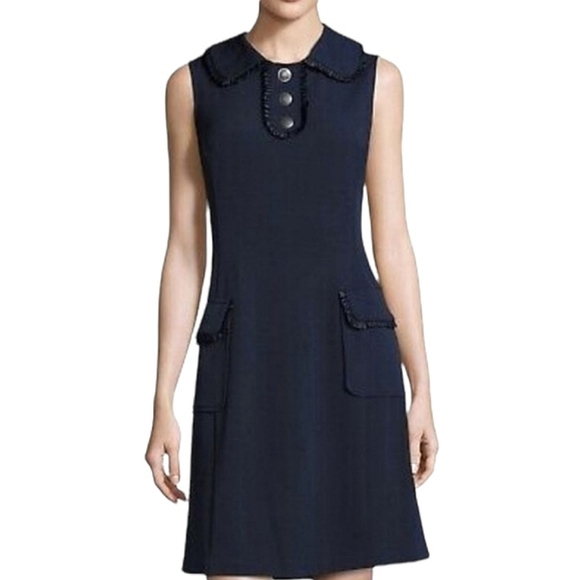 Nanette Lepore Dresses & Skirts - Nanette Lepore Ruffle Trim Peter Pan Collar Sheath Dress